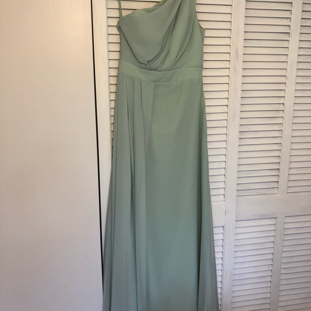 One shoulder long chiffon bridesmaid dress